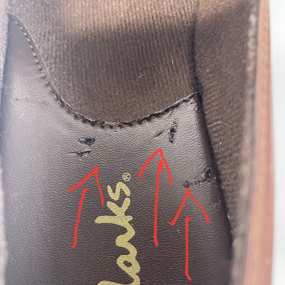 Clarks Womens Shoes Size 7.5 Brown Leather Slip On Loafer Croc Print - Picture 14 of 15